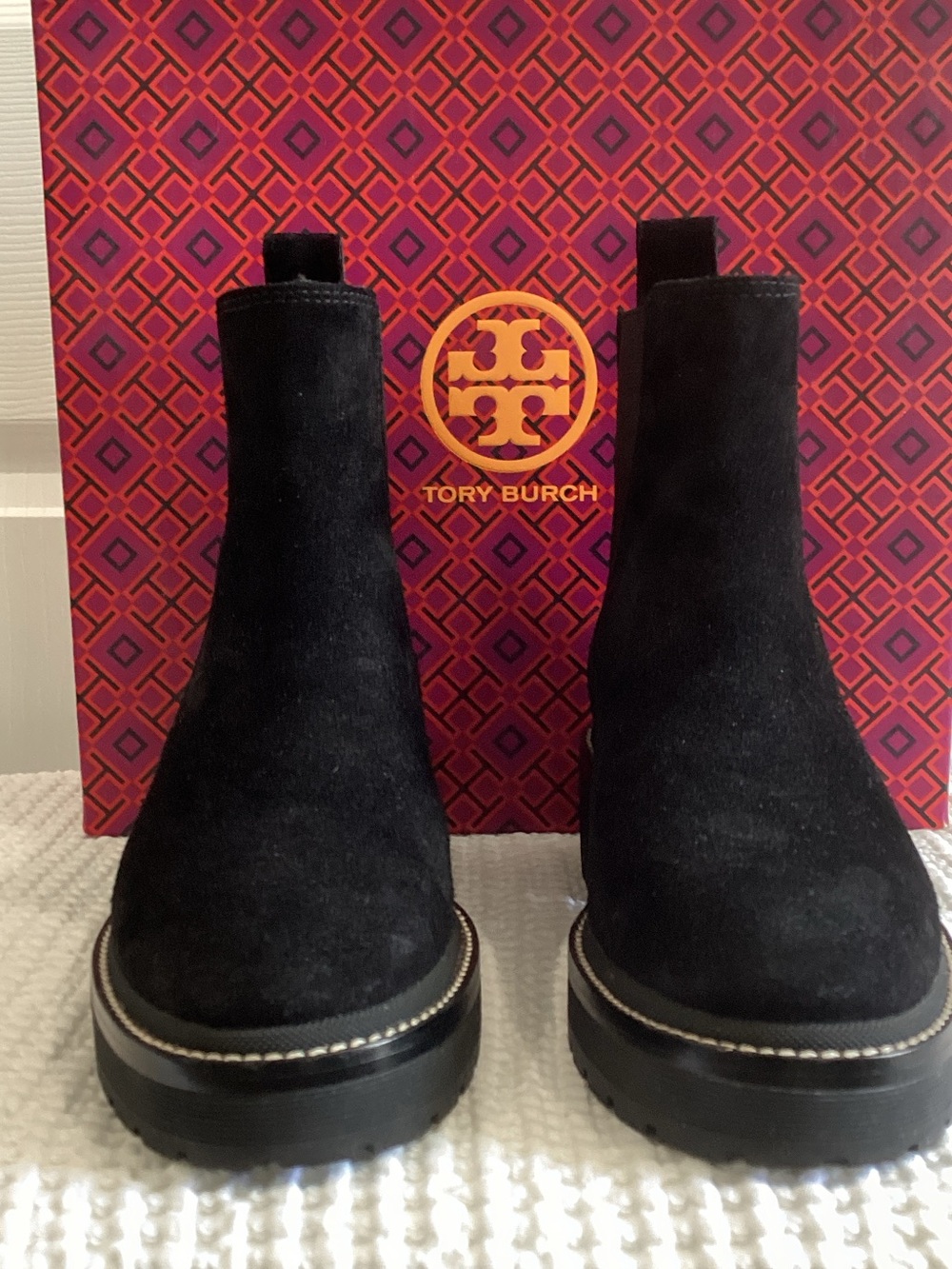 Tory Burch Black Suede Chukka Boots